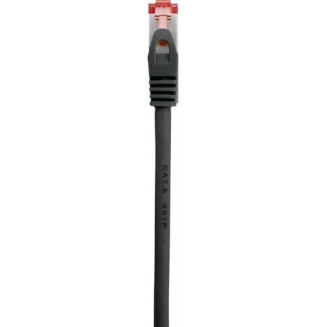 Câble réseau RJ45 Cat.6 S/FTP 2 m noir – contacts dorés, cliquet verrouillable, ignifuge – 1 pièce D218562