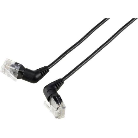 Câble réseau RJ45 CAT6 U/UTP 2 m noir avec connecteurs pivotants 360° et sortie coudée – RF-6071544 V234453