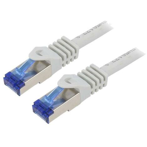 Cable reseau RJ45 male S-FTP Cat 6a Gris - 0.5m