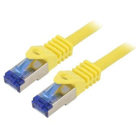 Cable reseau RJ45 male S-FTP Cat 6a jaune - 0.25m