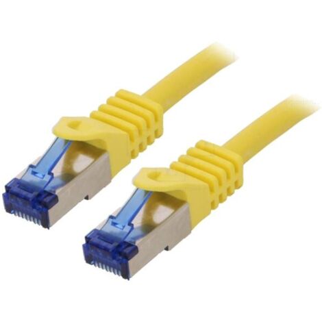 Cable reseau RJ45 male S-FTP Cat 6a jaune - 0.5m