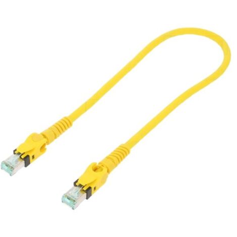 Cable reseau RJ45 male S-FTP Cat 6a jaune - 0.5m