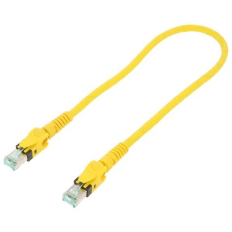 Cable reseau RJ45 male S-FTP Cat 6a jaune - 0.5m