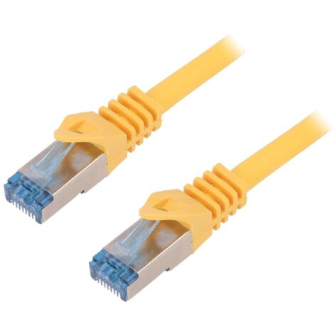 Cable reseau RJ45 male S-FTP Cat 6a jaune - 1.5m