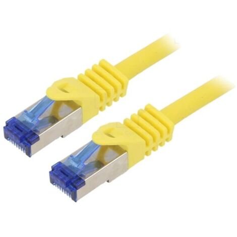 Cable reseau RJ45 male S-FTP Cat 6a jaune - 1m
