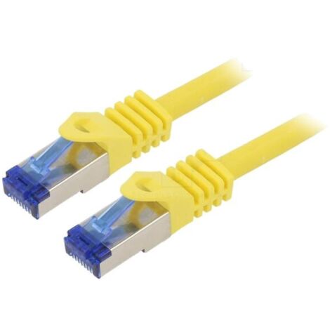 Cable reseau RJ45 male S-FTP Cat 6a jaune- 3m