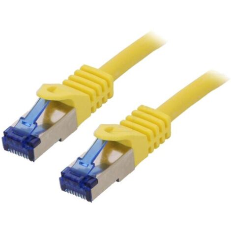 Cable reseau RJ45 male S-FTP Cat 6a jaune- 5m