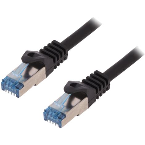 Cable reseau RJ45 male S-FTP Cat 6a noir- 0.50m