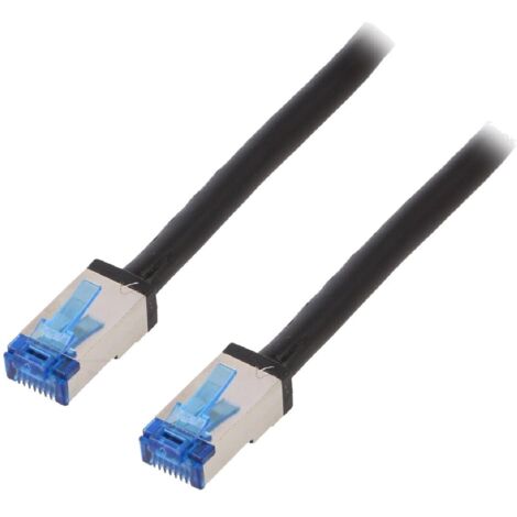 Cable reseau RJ45 male S-FTP Cat 6a noir - 50m