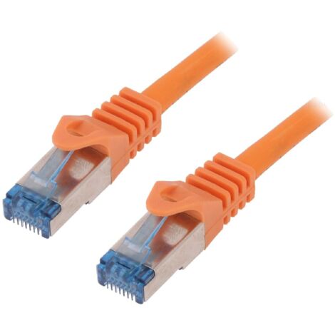 Cable reseau RJ45 male S-FTP Cat 6a orange- 1.5m