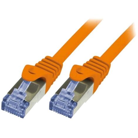 Cable reseau RJ45 male S-FTP Cat 6a orange- 7.5m