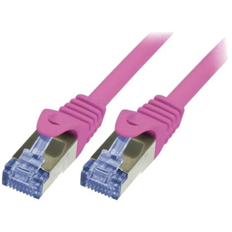Cable reseau RJ45 male S-FTP Cat 6a rose- 5m