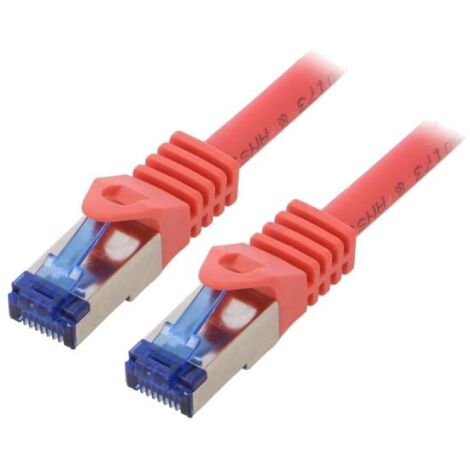 Cable reseau RJ45 male S-FTP Cat 6a rouge - 0.25m