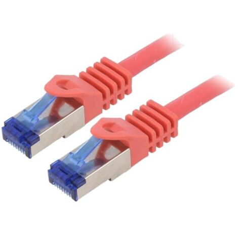 Cable reseau RJ45 male S-FTP Cat 6a rouge- 2m