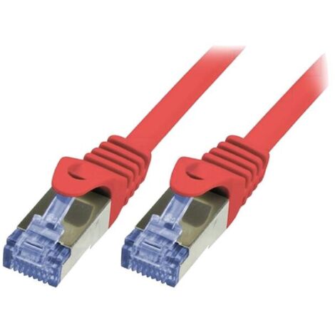 Cable reseau RJ45 male S-FTP Cat 6a rouge- 3m