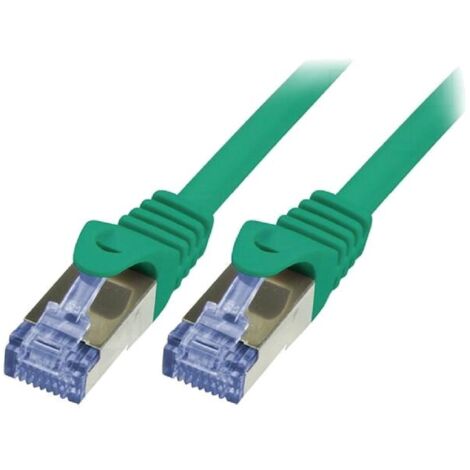 Cable reseau RJ45 male S-FTP Cat 6a vert- 2m