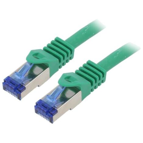 Cable reseau RJ45 male S-FTP Cat 6a vert- 5m