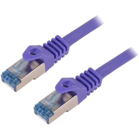 Cable reseau RJ45 male S-FTP Cat 6a violet- 0.5m