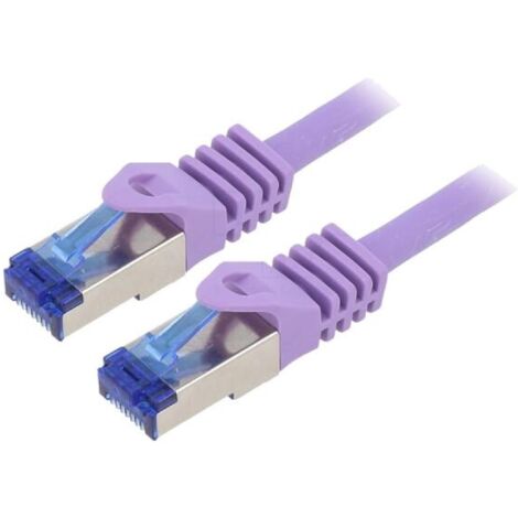 Cable reseau RJ45 male S-FTP Cat 6a violet- 0.5m