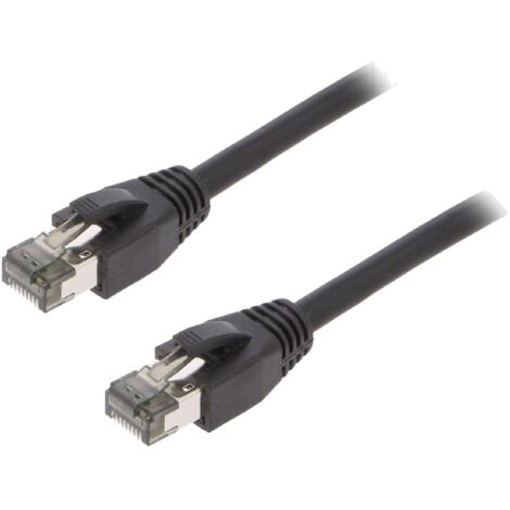 Cable reseau RJ45 male S-FTP Cat 8.1 noir- 0.5m