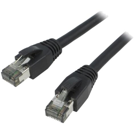 Cable reseau RJ45 male S-FTP Cat 8.1 noir- 1m