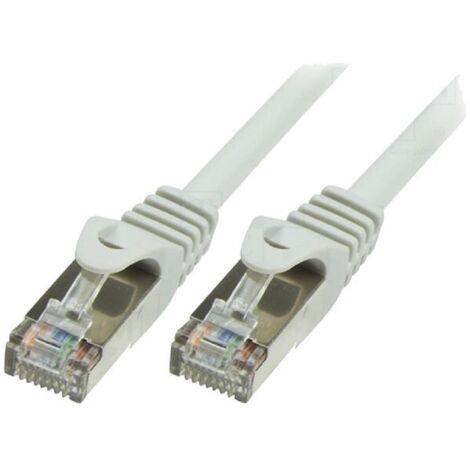 Cable reseau RJ45 male SF-UTP Cat 5e gris- 0.5m