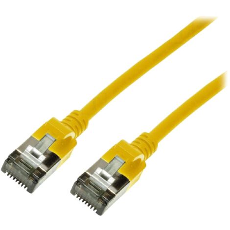 Cable reseau RJ45 male U-FTP Cat 6a jaune - 0.5m