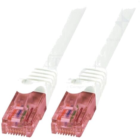 Cable reseau RJ45 male U-UTP Cat 6 blanc- 1.5m