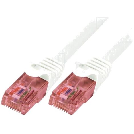 Cable reseau RJ45 male U-UTP Cat 6 blanc- 1m