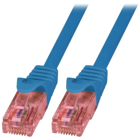 Cable reseau RJ45 male U-UTP Cat 6 bleu- 1.5m