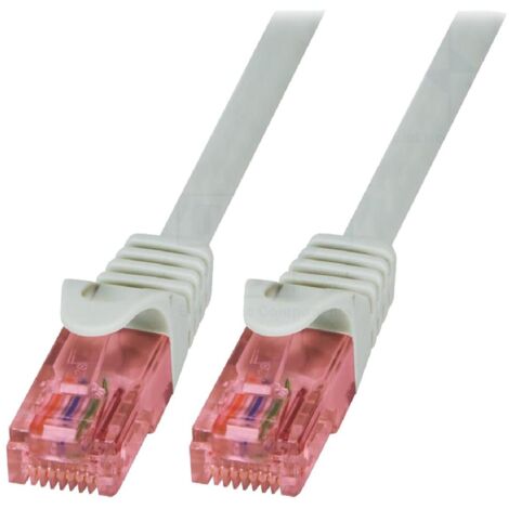 Cable reseau RJ45 male U-UTP Cat 6 gris- 1.5m
