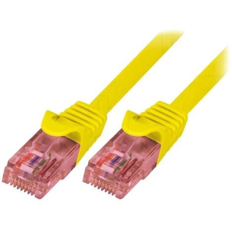 Cable reseau RJ45 male U-UTP Cat 6 jaune- 0.5m