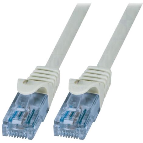 Cable reseau RJ45 male U-UTP Cat 6a gris- 10m