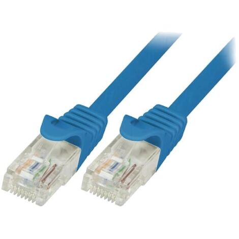 Cable reseau RJ45 male U-UTP Cat.5e bleu- 7.5m