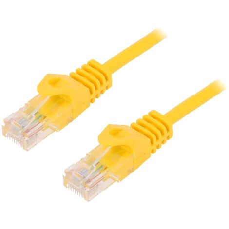 Cable reseau RJ45 male U-UTP Cat.5e jaune- 1.5m