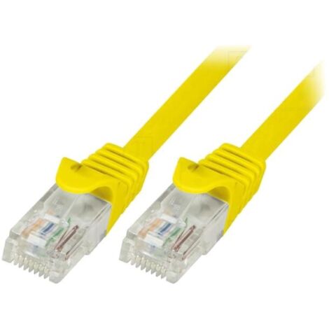 Cable reseau RJ45 male U-UTP Cat.5e jaune- 1m