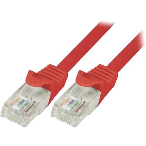 Cable reseau RJ45 male U-UTP Cat.5e rouge- 0.5m