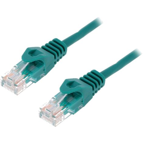 Cable reseau RJ45 male U-UTP Cat.5e vert- 1.5m