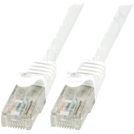 Cable reseau RJ45 male U-UTP Cat.6 blanc- 1.5m
