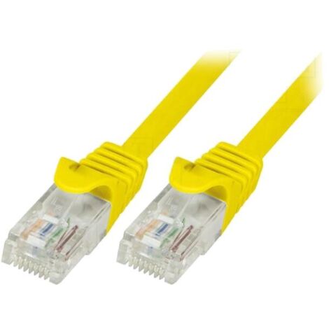Cable reseau RJ45 male U-UTP Cat.6 jaune- 0.5m