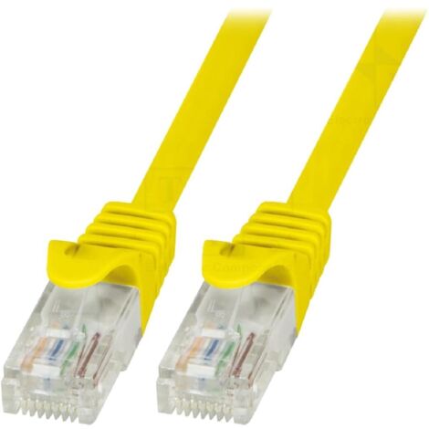 Cable reseau RJ45 male U-UTP Cat.6 jaune- 1.5m