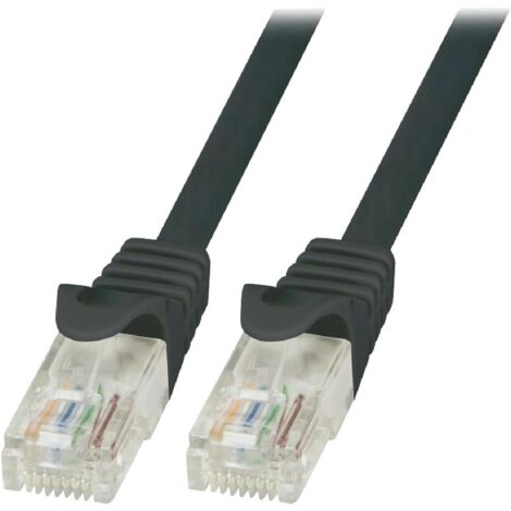 Cable reseau RJ45 male U-UTP Cat.6 noir- 1.5m