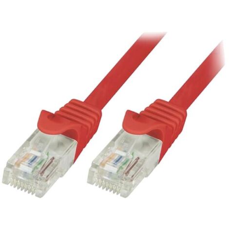 Cable reseau RJ45 male U-UTP Cat.6 rouge- 10m