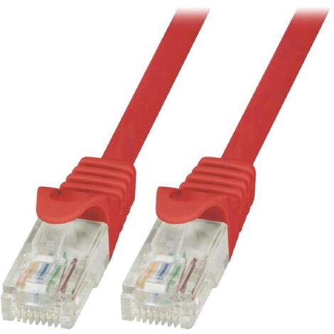 Cable reseau RJ45 male U-UTP Cat.6 rouge- 1.5m