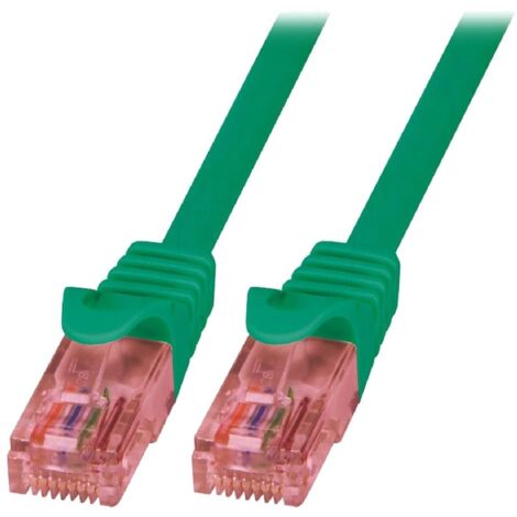 Cable reseau RJ45 male U-UTP Cat.6 vert- 1.5m