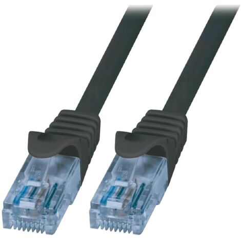Cable reseau RJ45 male U-UTP Cat.6a noir- 5m
