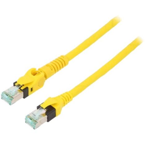 Cable reseau RJ45 Prise male SFTP Cat 6 jaune 1m - 1 prise RJ45 mobile