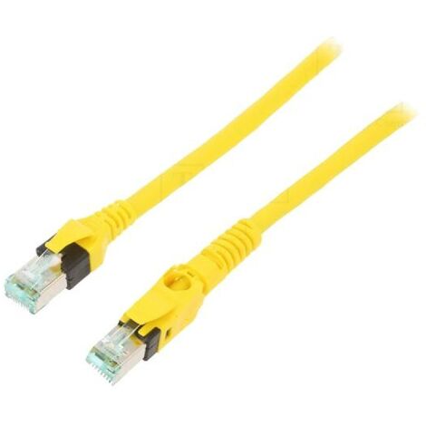 Cable reseau RJ45 Prise male SFTP Cat 6 jaune 3m - 1 prise RJ45 mobile