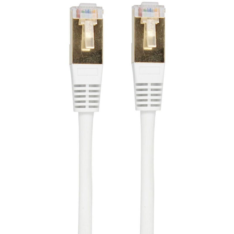 Câble réseau/ethernet RJ45 LAN mâle/mâle Cat5e Gold blanc avec blindage FTP 5 mètres - FUJIONKYO - 423035