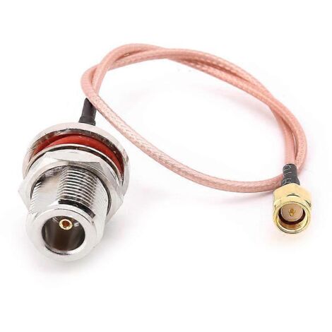 Câble RF coaxial RG316 avec connecteur mâle SMA et embout femelle Bulkhead - 30 cm